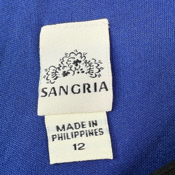 NWT Sangria Royal Blue Black Envelope Flap Dress Deep V Neck Size 12 - Picture 6 of 12